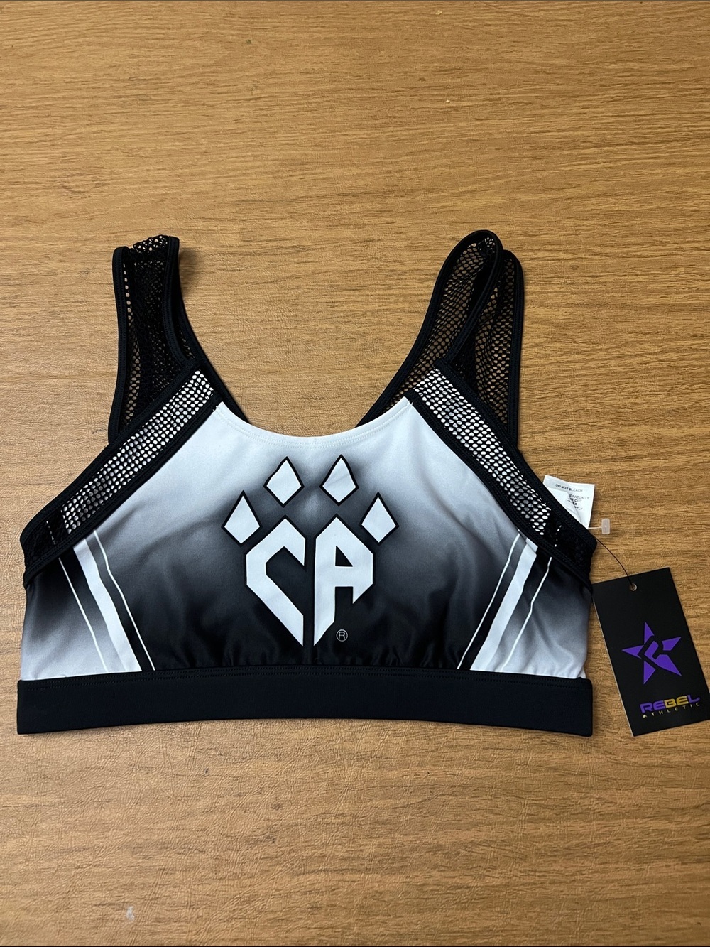NWT Rebel Athletic Cheer Athletics Black Cat Sports Bra size AM